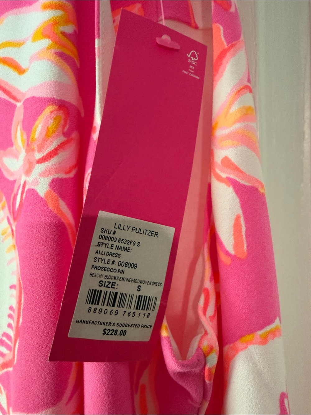 Lilly Pulitzer Hot Pink Floral Sundress - Picture 2 of 3